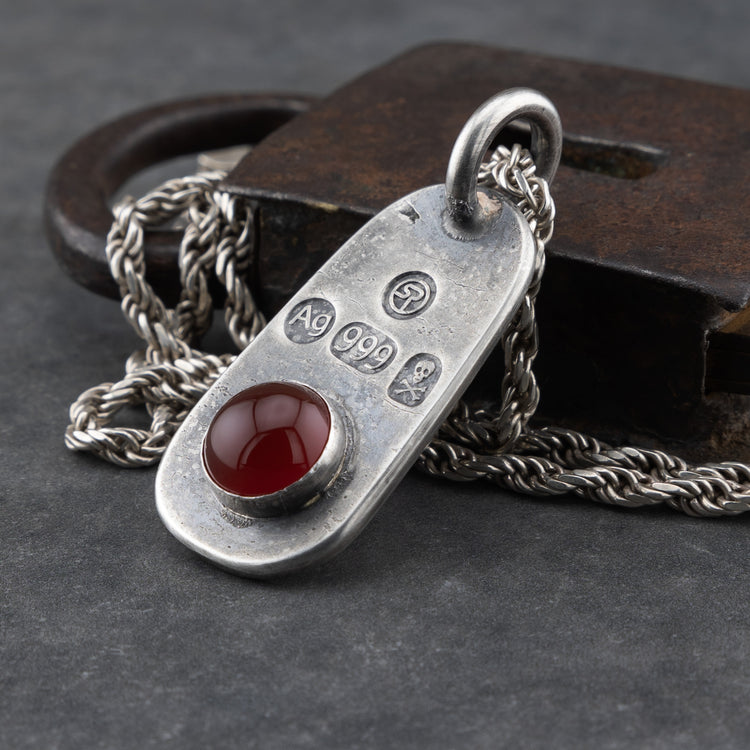 Carnelian Pendant with Chain
