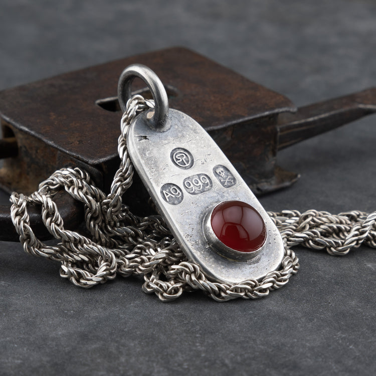 Carnelian Pendant with Chain