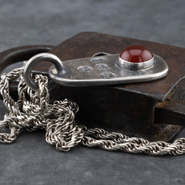 Carnelian Pendant with Chain